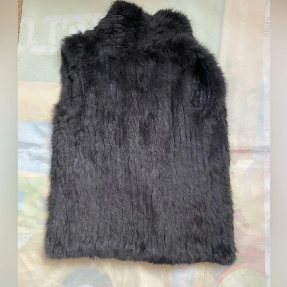 Love Token Genuine Dyed Rabbit Fur Vest In Black - Size S NWOT